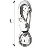 Wichard HR Safety Snap Hook with Swivel - Length: 70 mm, Part #2384 trendygifthk